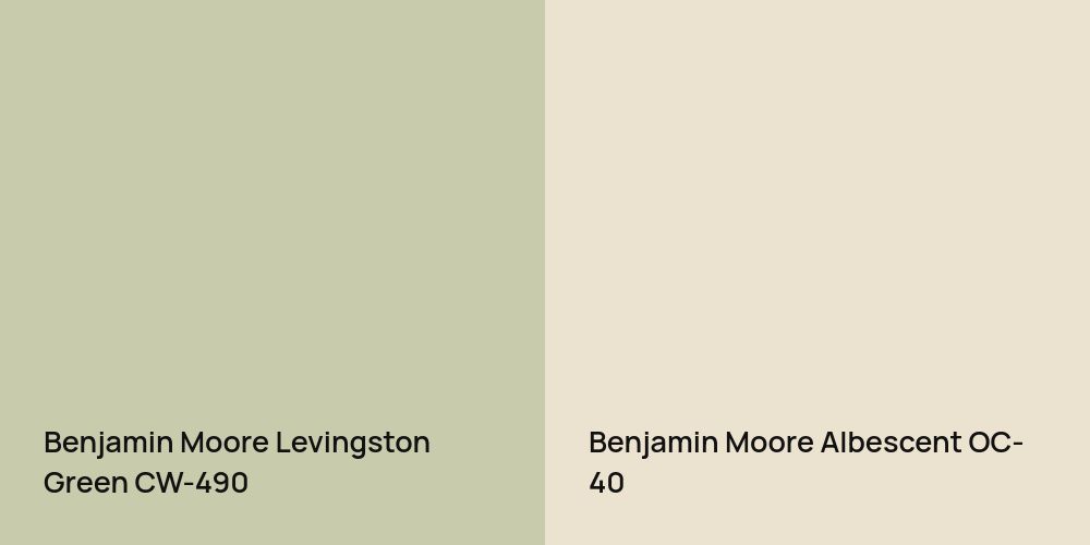 Benjamin Moore Levingston Green vs. Benjamin Moore Albescent