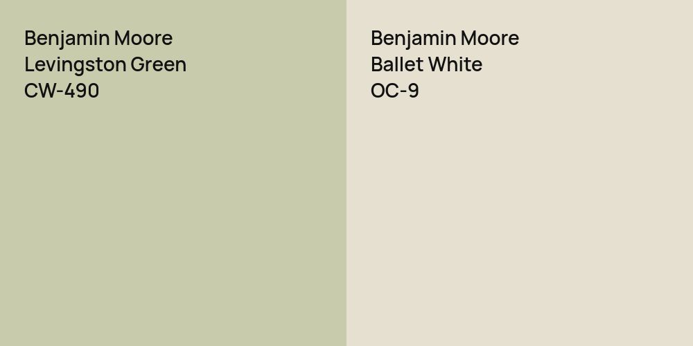 Benjamin Moore Levingston Green vs. Benjamin Moore Ballet White