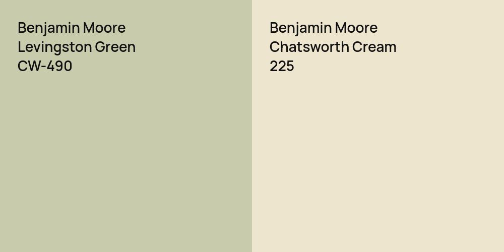 Benjamin Moore Levingston Green vs. Benjamin Moore Chatsworth Cream