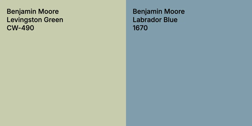 Benjamin Moore Levingston Green vs. Benjamin Moore Labrador Blue