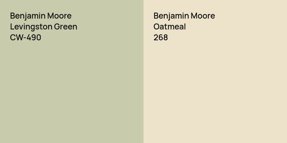 Benjamin Moore Levingston Green vs. Benjamin Moore Oatmeal