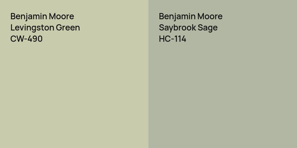 Benjamin Moore Levingston Green vs. Benjamin Moore Saybrook Sage