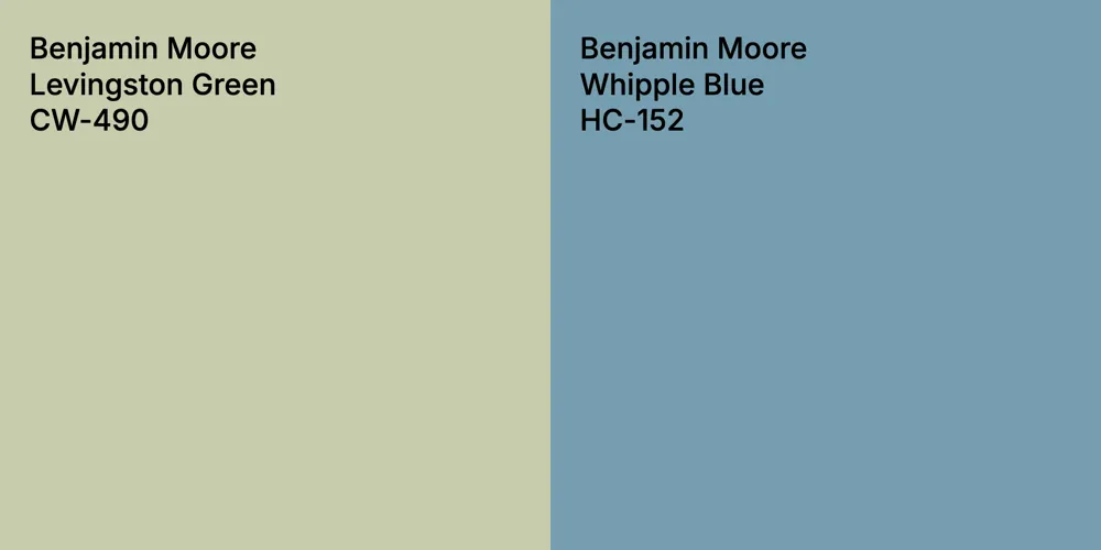 Benjamin Moore Levingston Green vs. Benjamin Moore Whipple Blue