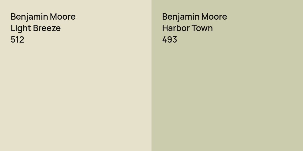 Benjamin Moore Light Breeze vs. Benjamin Moore Harbor Town