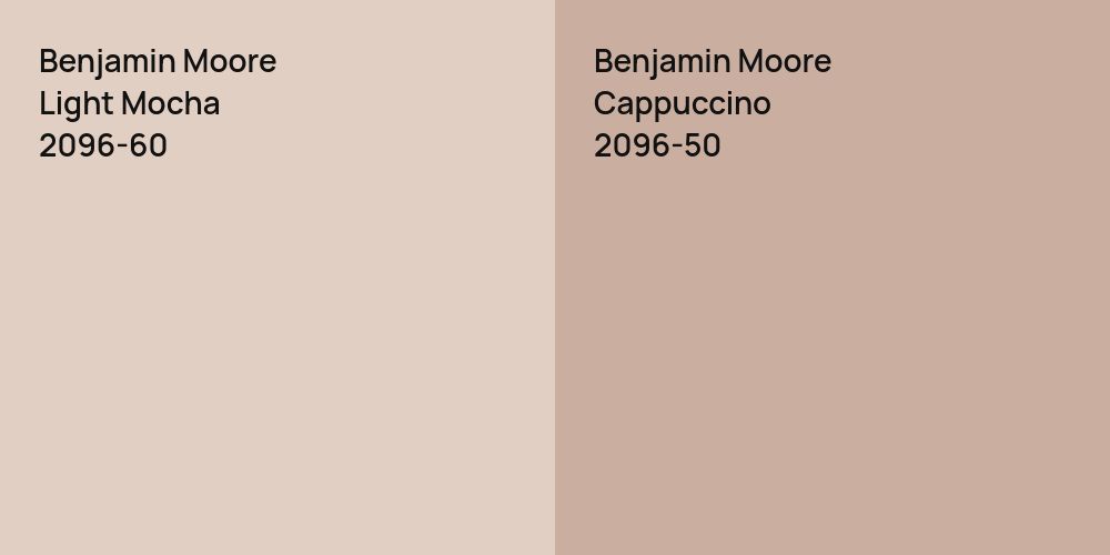 Benjamin Moore Light Mocha vs. Benjamin Moore Cappuccino