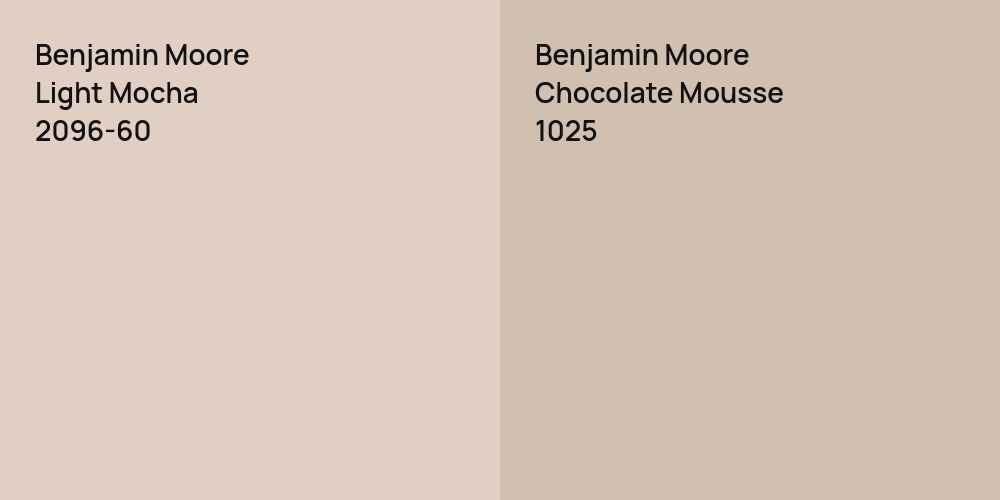 Benjamin Moore Light Mocha vs. Benjamin Moore Chocolate Mousse