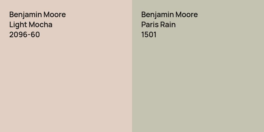 Benjamin Moore Light Mocha vs. Benjamin Moore Paris Rain