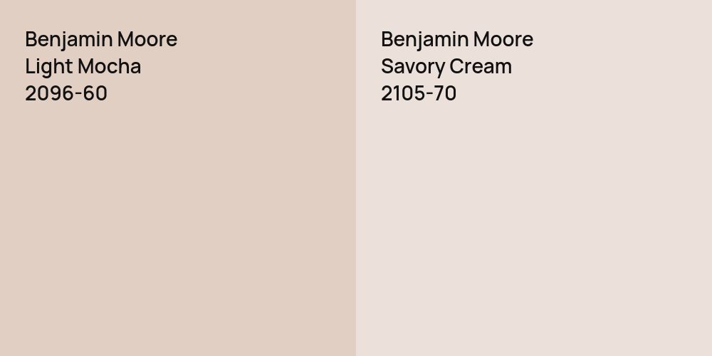 Benjamin Moore Light Mocha vs. Benjamin Moore Savory Cream