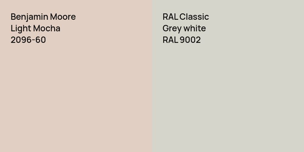 Benjamin Moore Light Mocha vs. RAL Classic  Grey white