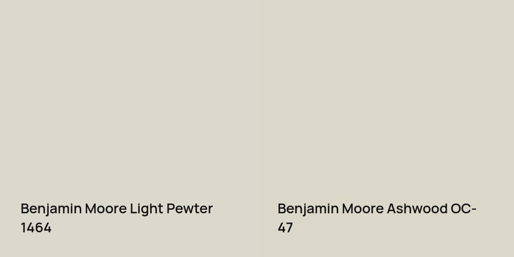 Benjamin Moore Light Pewter vs. Benjamin Moore Ashwood