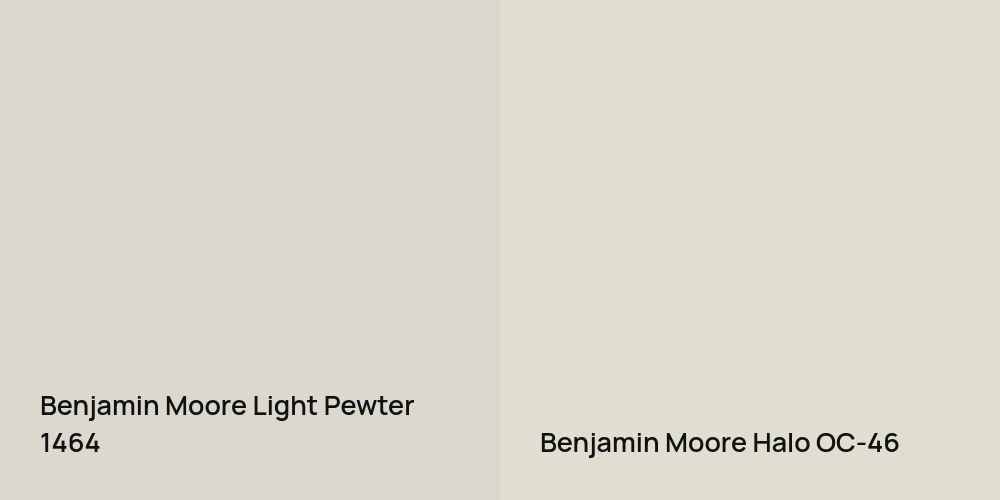 Benjamin Moore Light Pewter vs. Benjamin Moore Halo