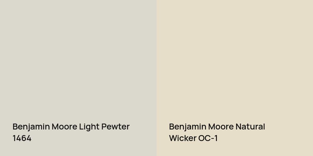 Benjamin Moore Light Pewter vs. Benjamin Moore Natural Wicker