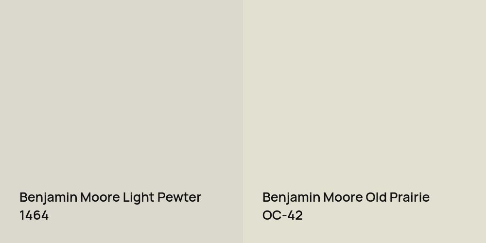 Benjamin Moore Light Pewter vs. Benjamin Moore Old Prairie