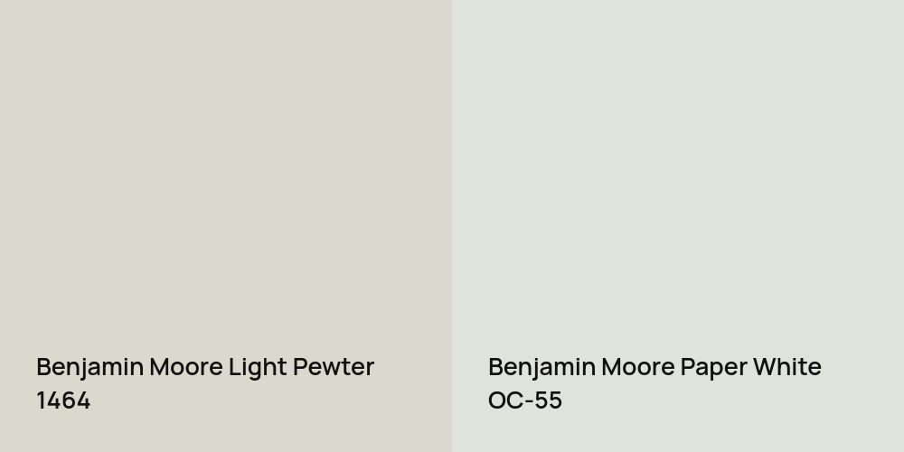 Benjamin Moore Light Pewter vs. Benjamin Moore Paper White