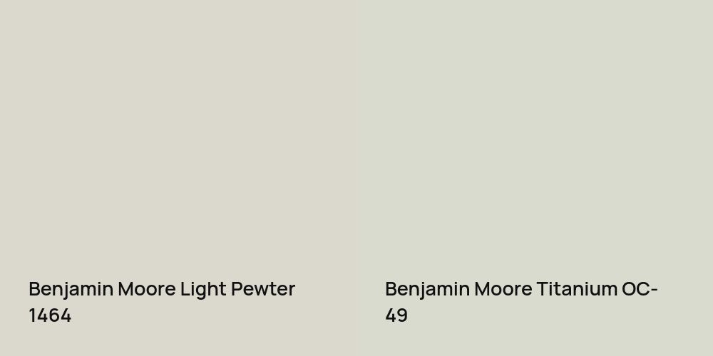 Benjamin Moore Light Pewter vs. Benjamin Moore Titanium