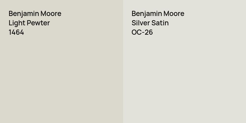 Benjamin Moore Light Pewter vs. Benjamin Moore Silver Satin