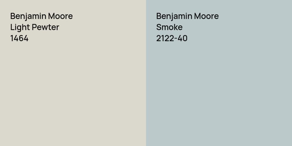 Benjamin Moore Light Pewter vs. Benjamin Moore Smoke