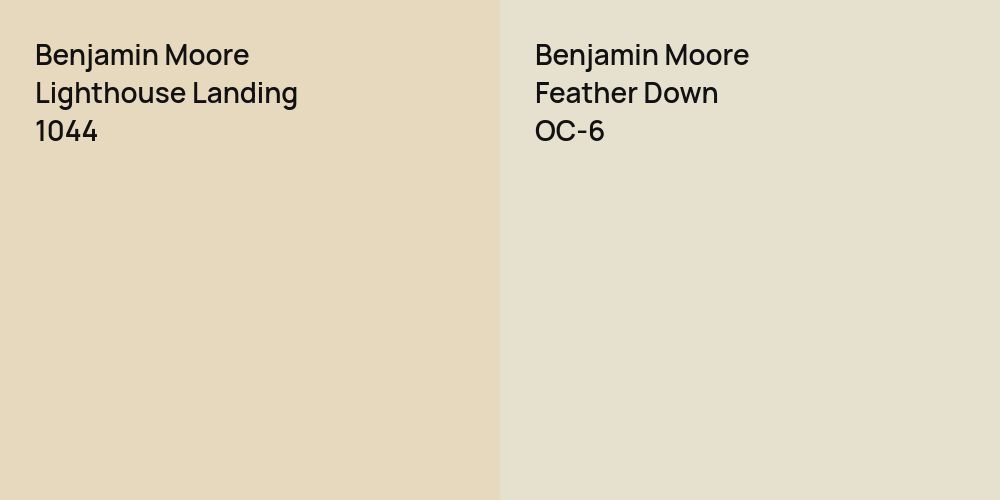 Benjamin Moore Lighthouse Landing vs. Benjamin Moore Feather Down