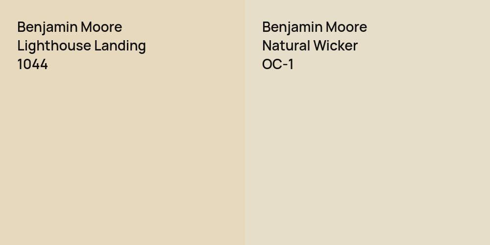 Benjamin Moore Lighthouse Landing vs. Benjamin Moore Natural Wicker