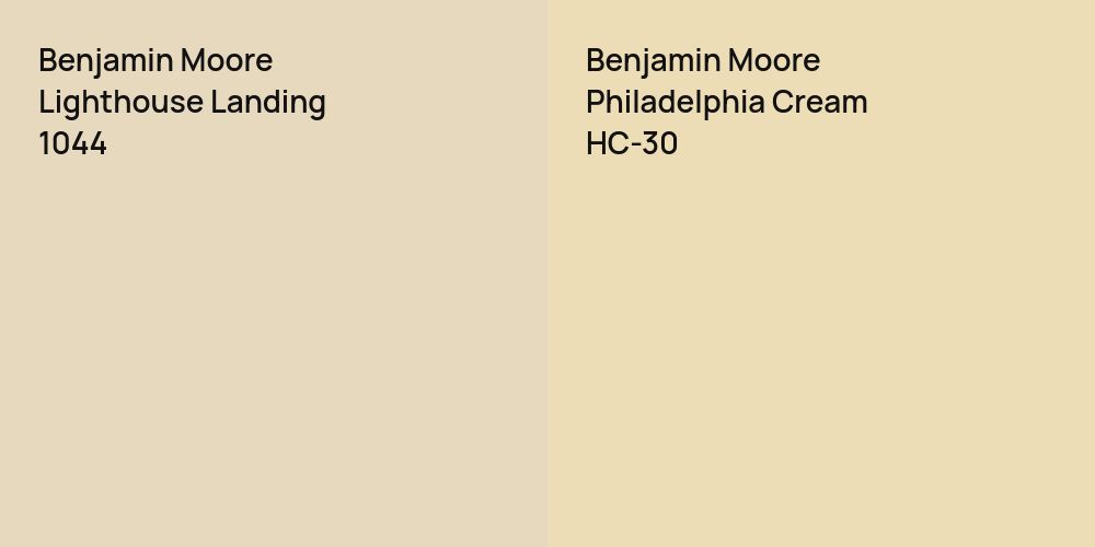 Benjamin Moore Lighthouse Landing vs. Benjamin Moore Philadelphia Cream