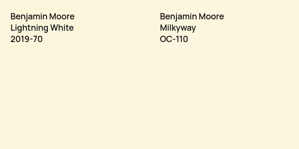 Benjamin Moore Lightning White vs. Benjamin Moore Milkyway