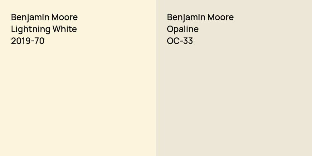 Benjamin Moore Lightning White vs. Benjamin Moore Opaline