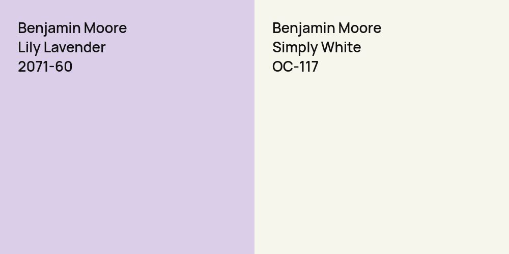 Benjamin Moore Lily Lavender vs. Benjamin Moore Simply White