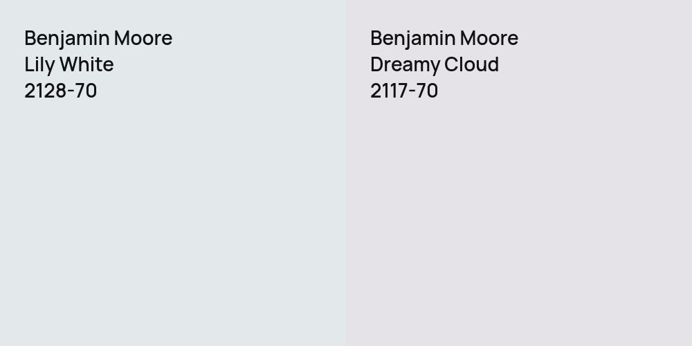 Benjamin Moore Lily White vs. Benjamin Moore Dreamy Cloud