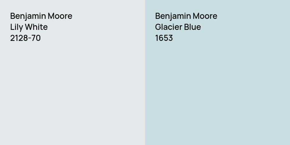 Benjamin Moore Lily White vs. Benjamin Moore Glacier Blue