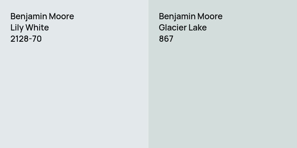 Benjamin Moore Lily White vs. Benjamin Moore Glacier Lake