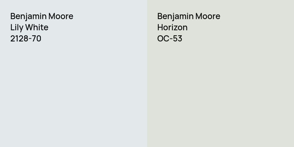 Benjamin Moore Lily White vs. Benjamin Moore Horizon