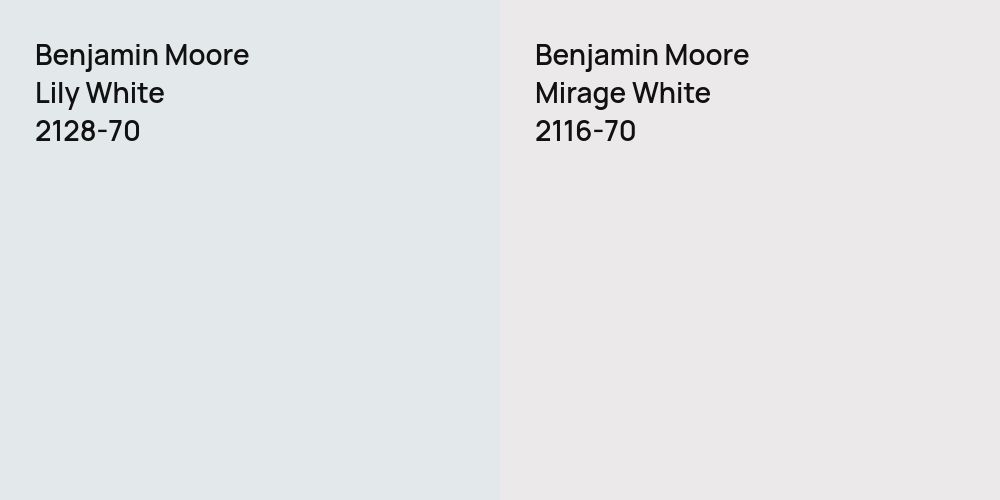 Benjamin Moore Lily White vs. Benjamin Moore Mirage White