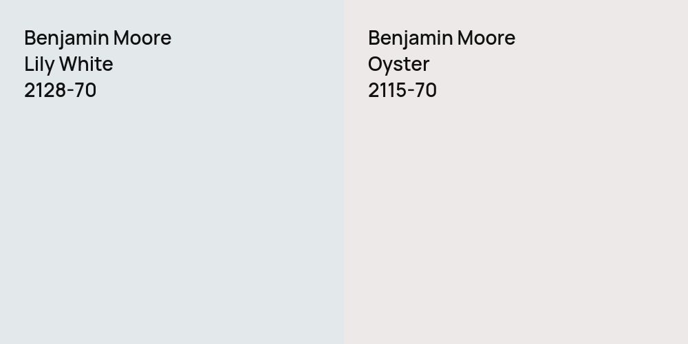 Benjamin Moore Lily White vs. Benjamin Moore Oyster