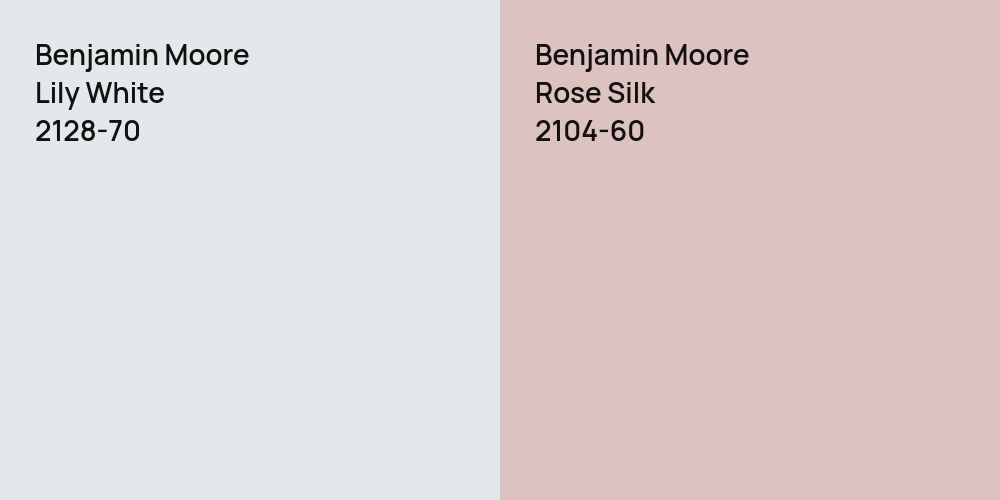 Benjamin Moore Lily White vs. Benjamin Moore Rose Silk