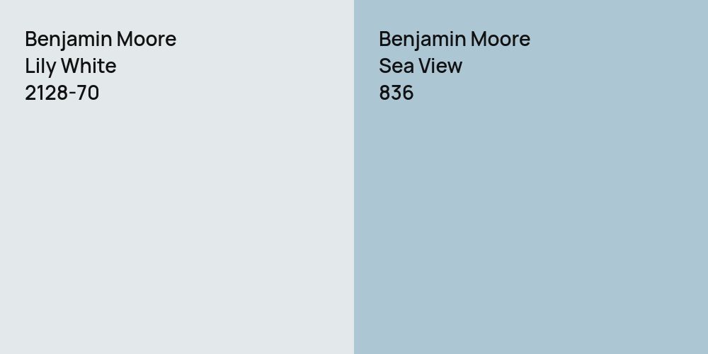 Benjamin Moore Lily White vs. Benjamin Moore Sea View