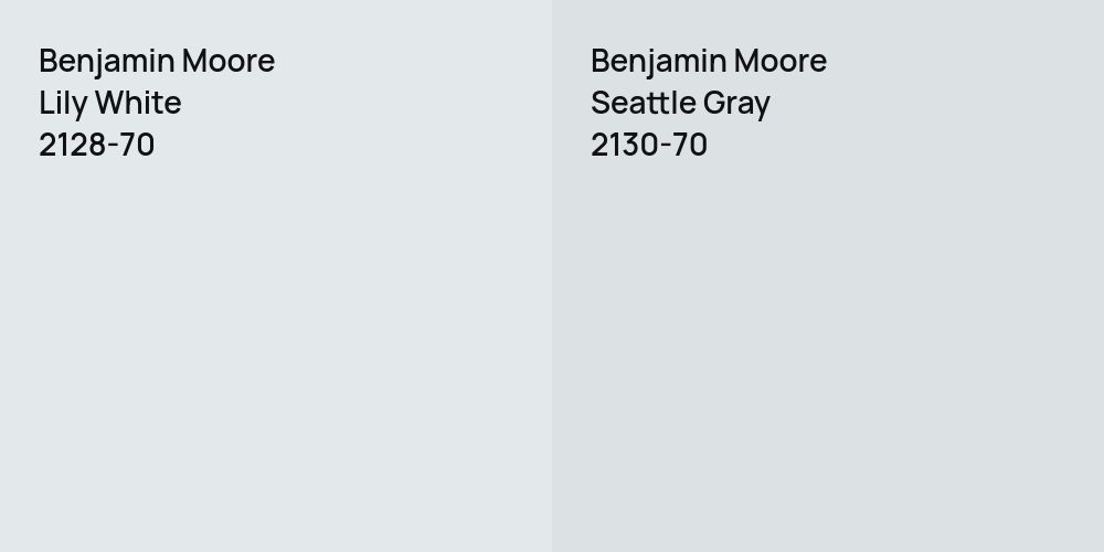 Benjamin Moore Lily White vs. Benjamin Moore Seattle Gray