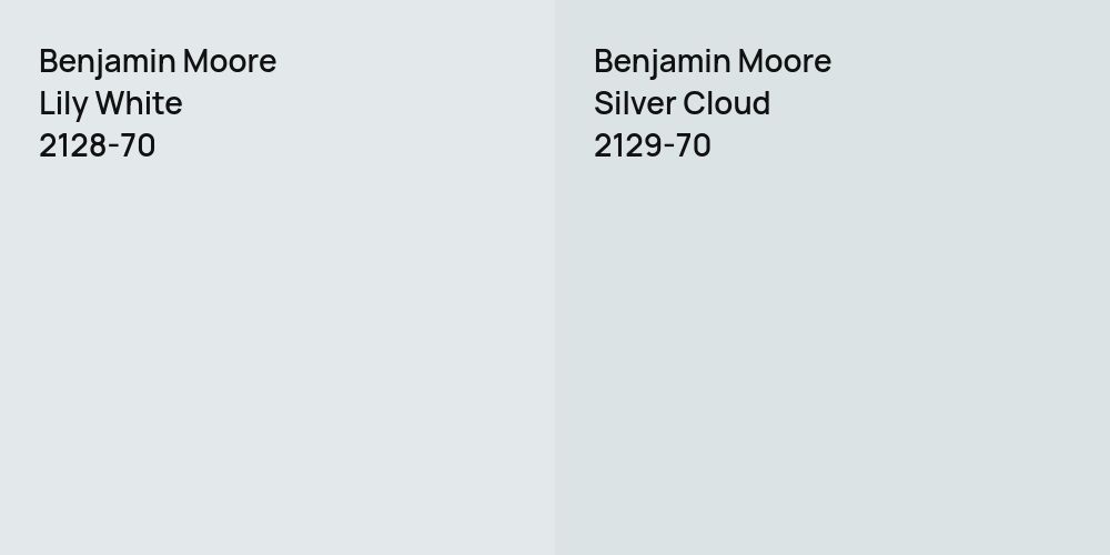 Benjamin Moore Lily White vs. Benjamin Moore Silver Cloud