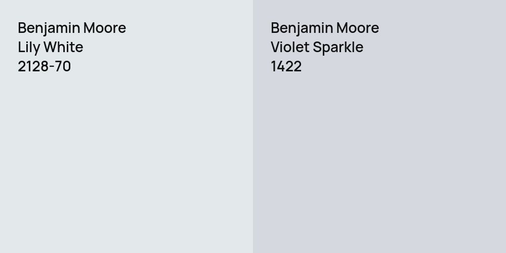 Benjamin Moore Lily White vs. Benjamin Moore Violet Sparkle