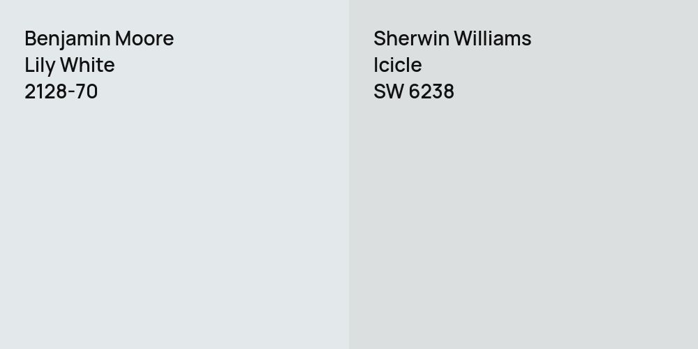 Benjamin Moore Lily White vs. Sherwin Williams Icicle