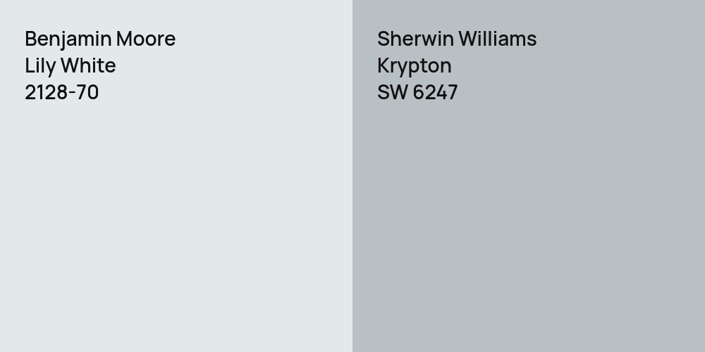 Benjamin Moore Lily White vs. Sherwin Williams Krypton