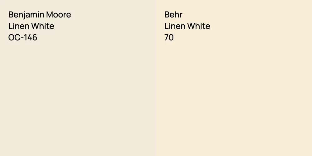 Benjamin Moore Linen White vs. Behr Linen White