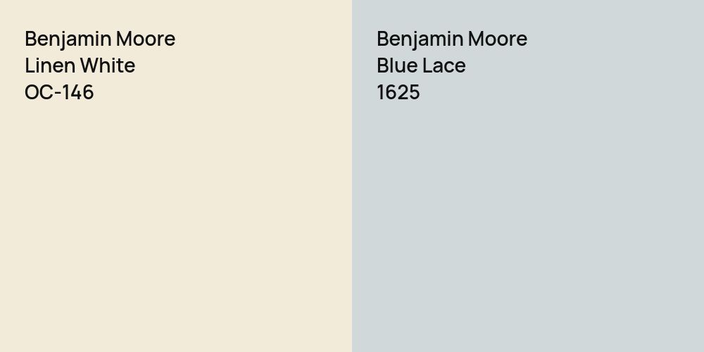 Benjamin Moore Linen White vs. Benjamin Moore Blue Lace