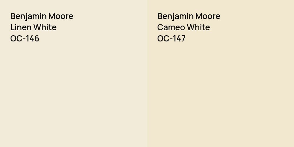 Benjamin Moore Linen White vs. Benjamin Moore Cameo White