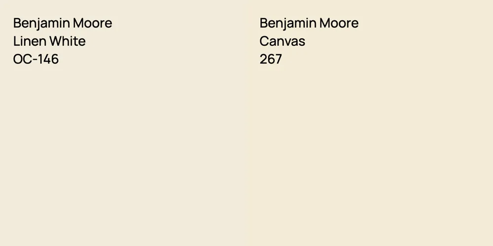 Benjamin Moore Linen White vs. Benjamin Moore Canvas