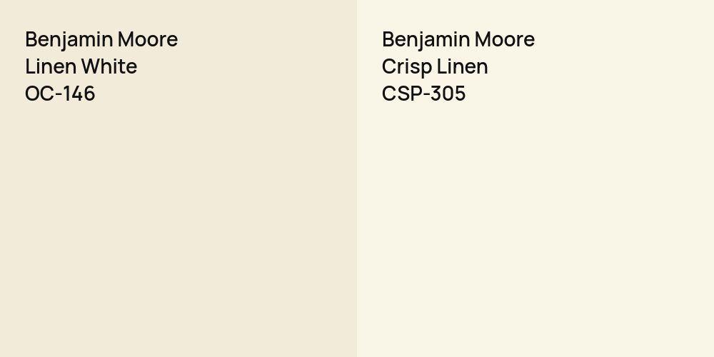 Benjamin Moore Linen White vs. Benjamin Moore Crisp Linen