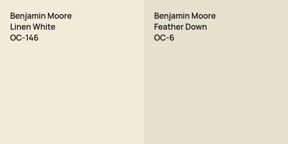 Benjamin Moore Linen White vs. Benjamin Moore Feather Down