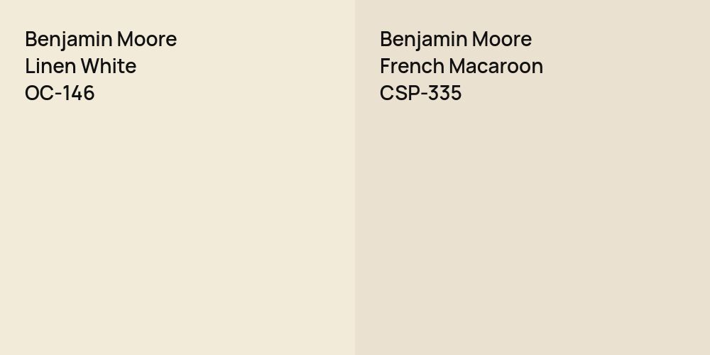 Benjamin Moore Linen White vs. Benjamin Moore French Macaroon