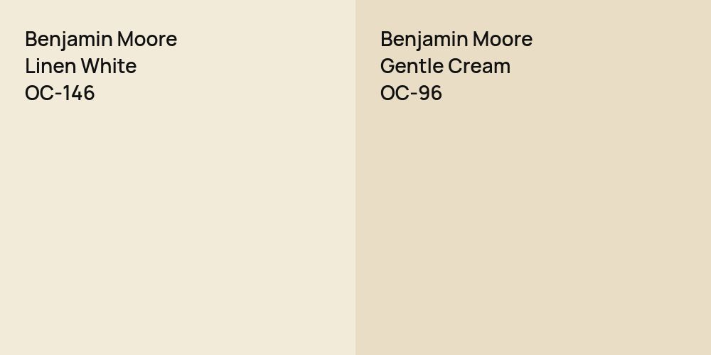 Benjamin Moore Linen White vs. Benjamin Moore Gentle Cream