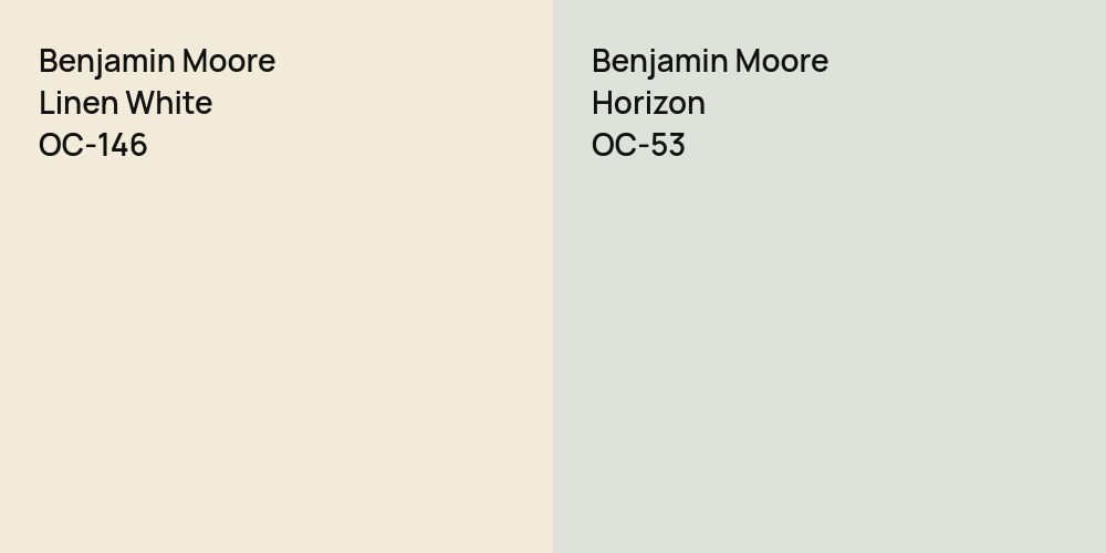 Benjamin Moore Linen White vs. Benjamin Moore Horizon