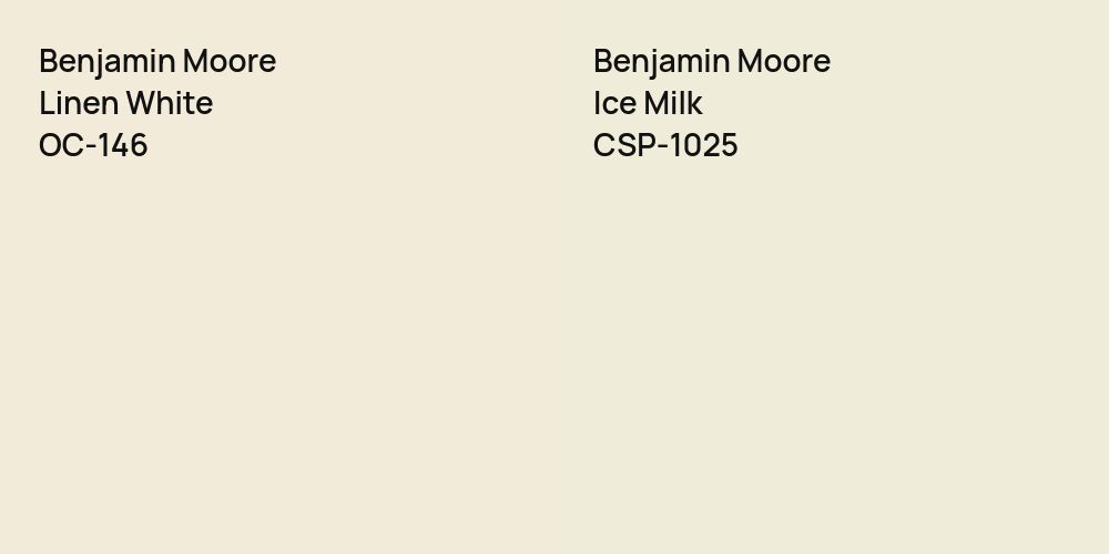 Benjamin Moore Linen White vs. Benjamin Moore Ice Milk